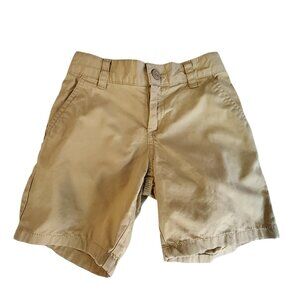 Cat & Jack Boys Beige Cotton Adjustable Waist Shorts Size 5 button-zip closure